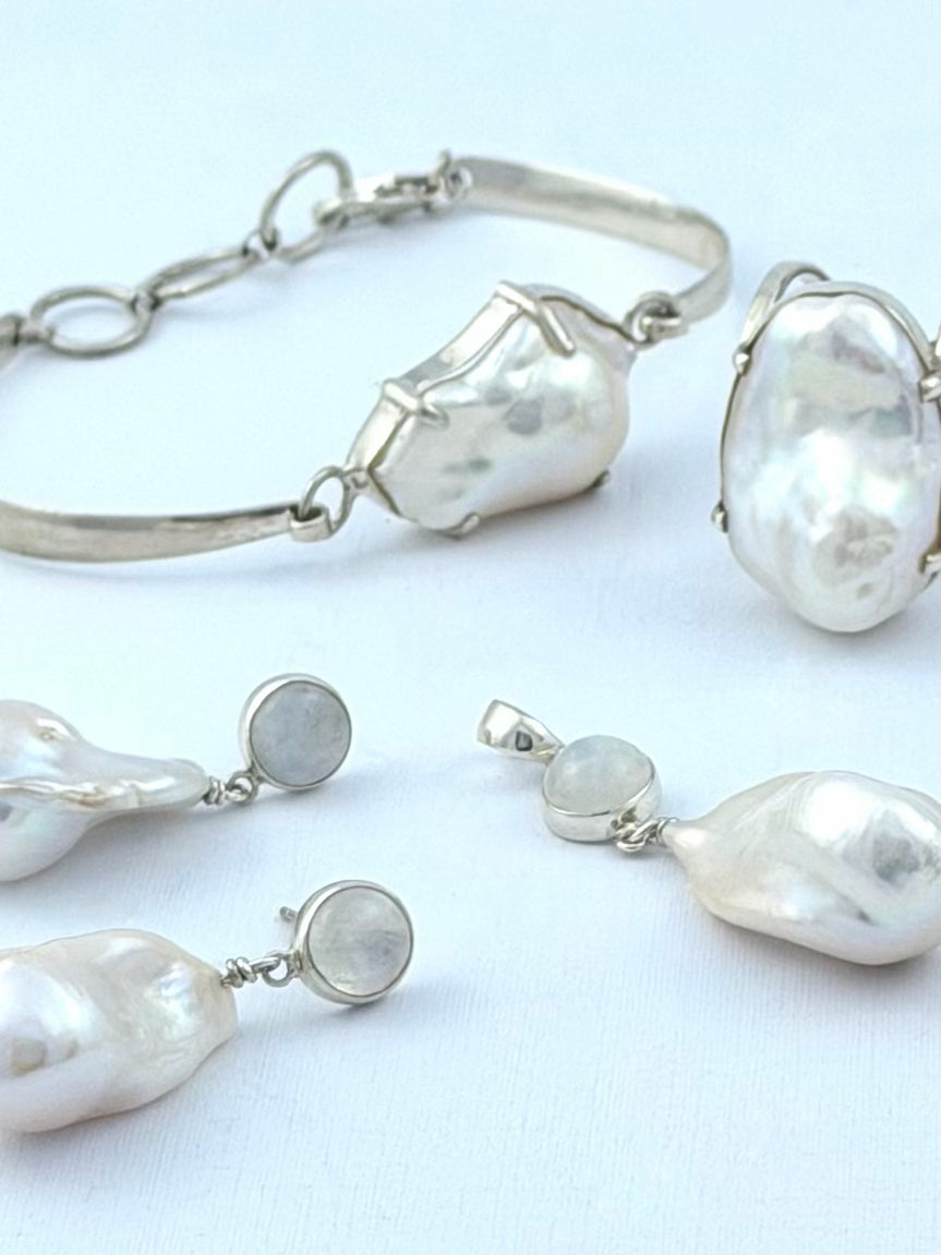 White Monica with Moonstone