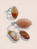 Handmade 925 sterling silver agate jewellery set — Sribnyak Baroque Pearls, made in Bali