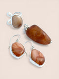 Handmade 925 sterling silver agate jewellery set — Sribnyak Baroque Pearls, made in Bali