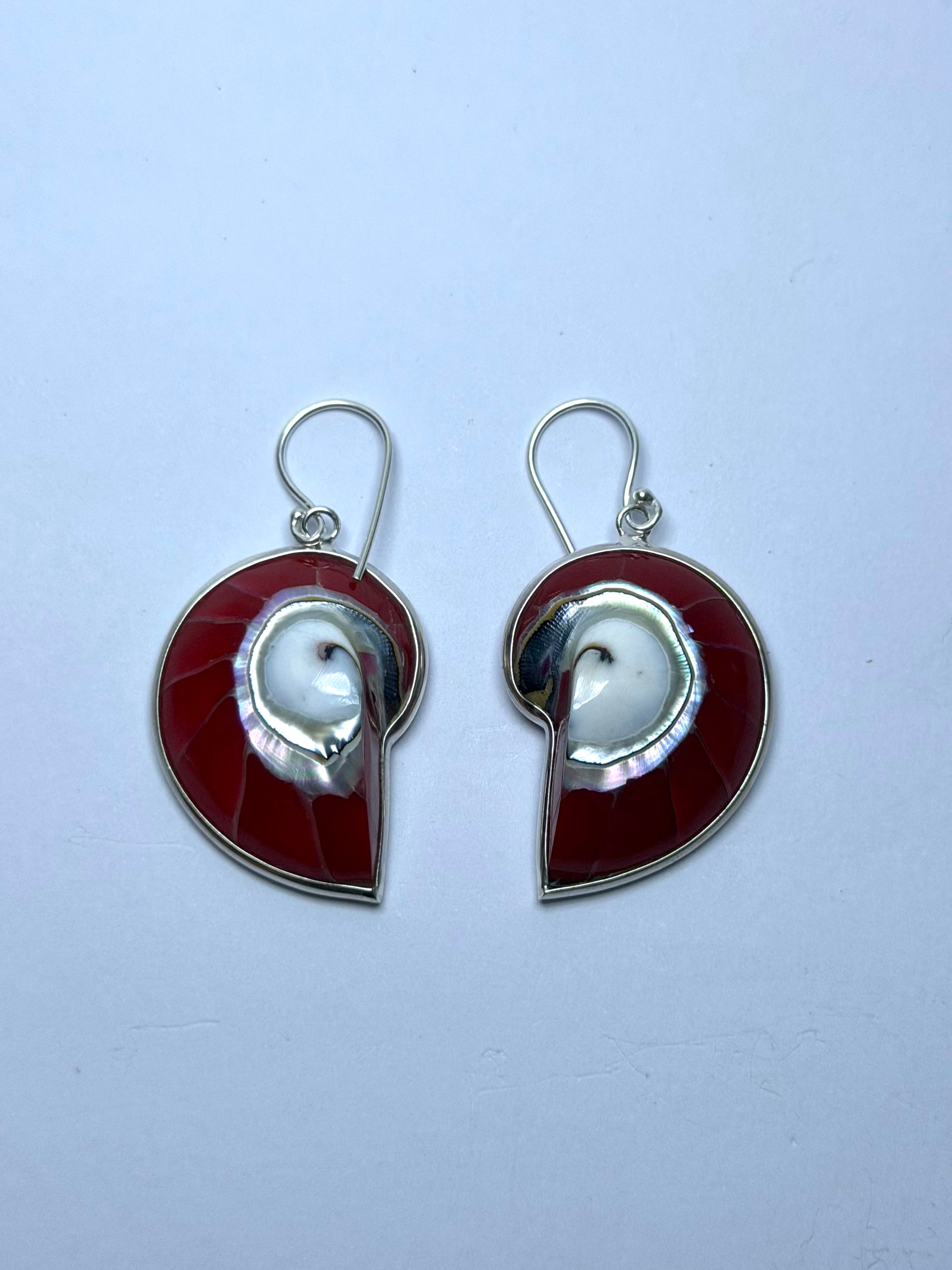 Shell Red Earrings