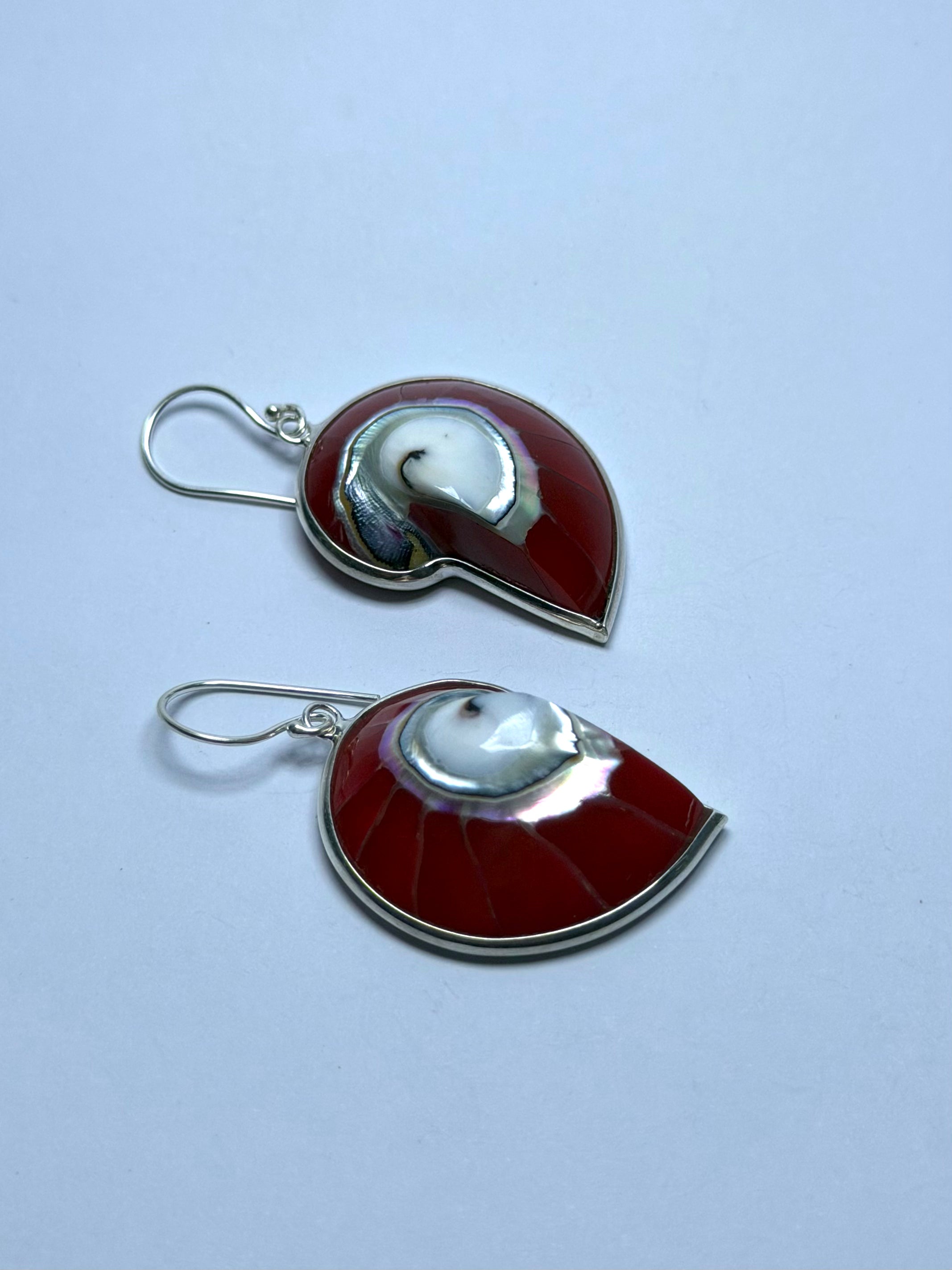 Shell Red Earrings