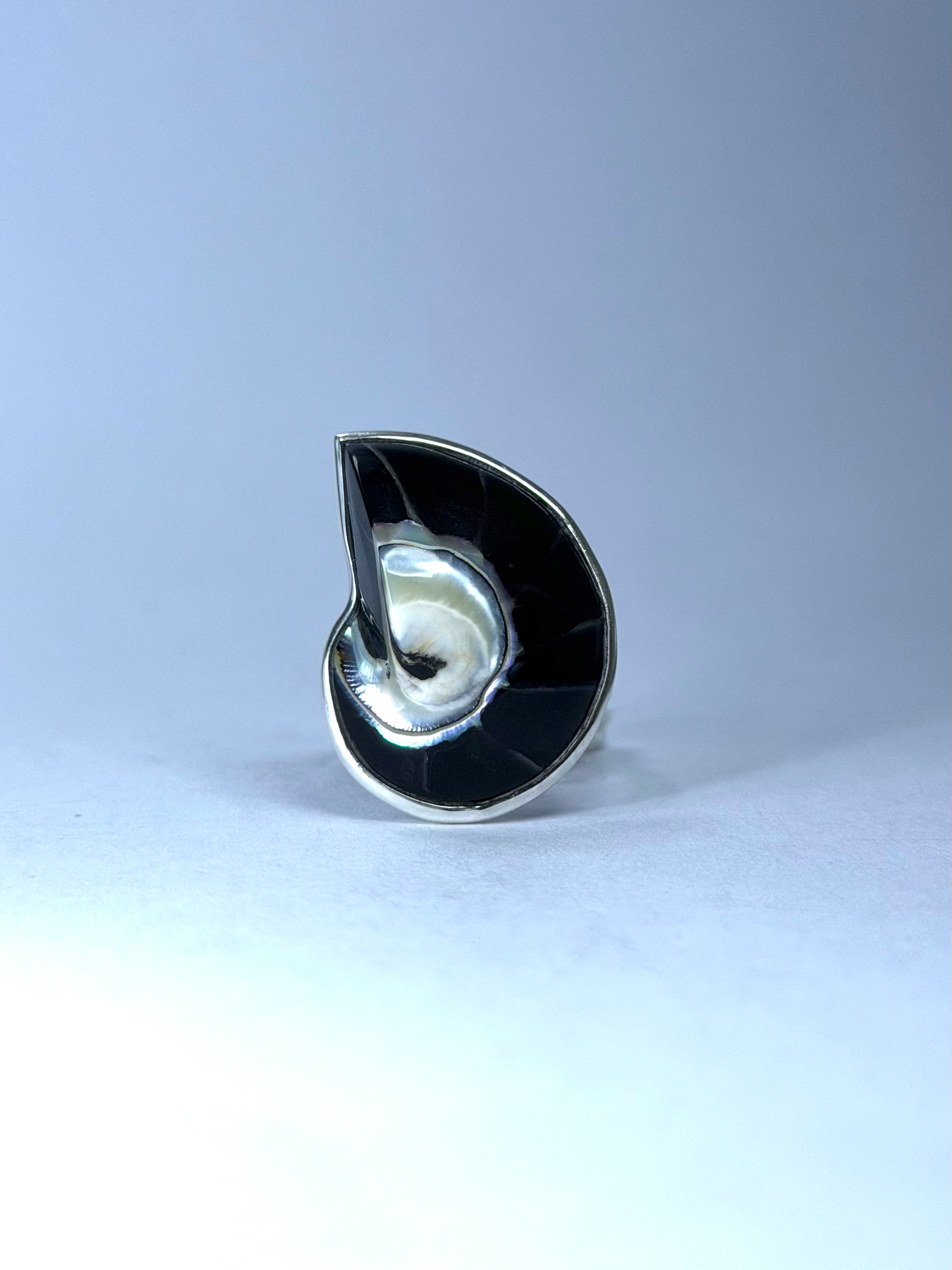 Shell Black Ring