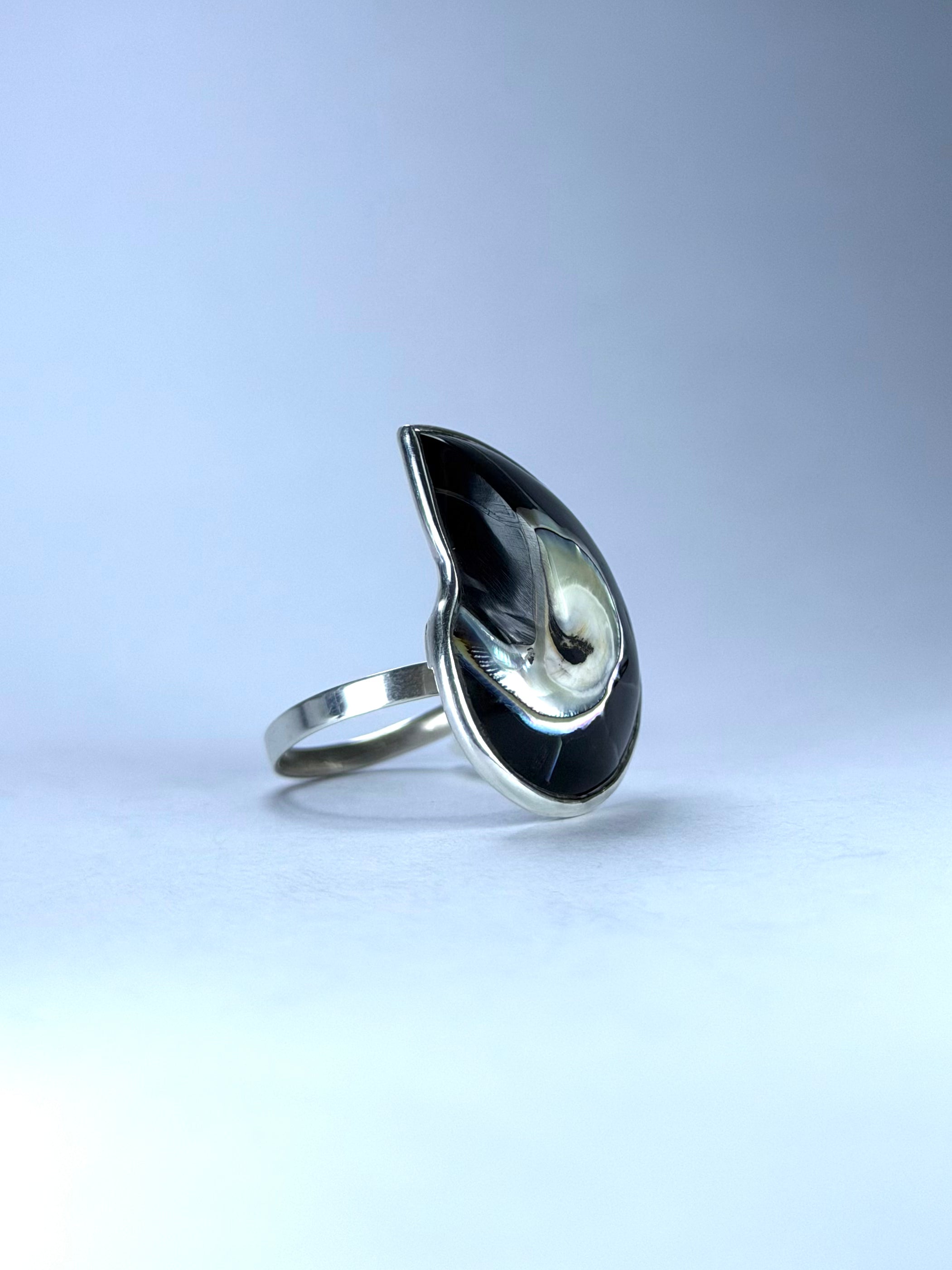 Shell Black Ring