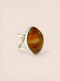 Handmade 925 sterling silver ring with agate — Sribnyak Baroque Pearls