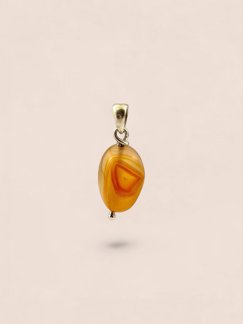 Handmade 925 sterling silver pendant with agate — Sribnyak Baroque Pearls