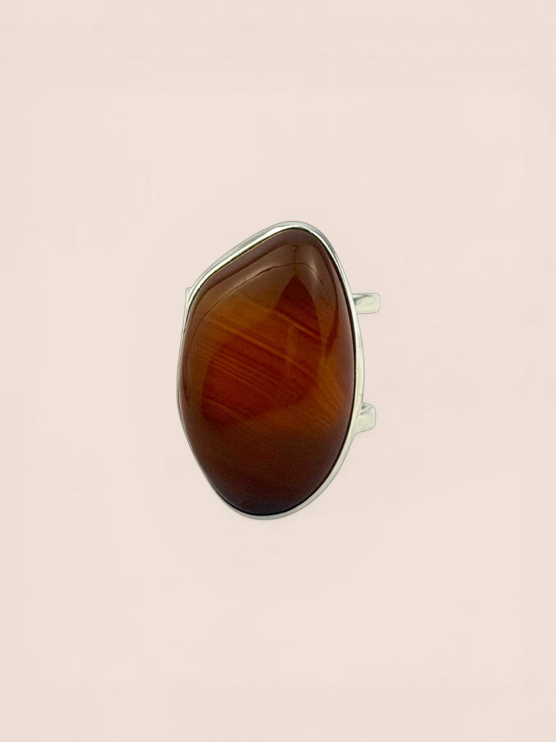 Handmade 925 sterling silver ring with agate — Sribnyak Baroque Pearls