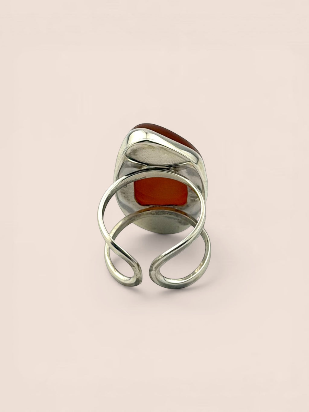 Handmade 925 sterling silver ring with agate — Sribnyak Baroque Pearls