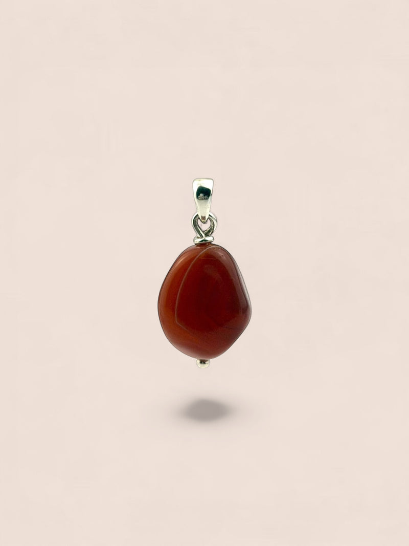 Handmade 925 sterling silver pendant with agate — Sribnyak Baroque Pearls