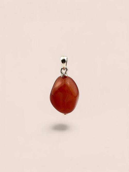 Handmade 925 sterling silver pendant with agate — Sribnyak Baroque Pearls