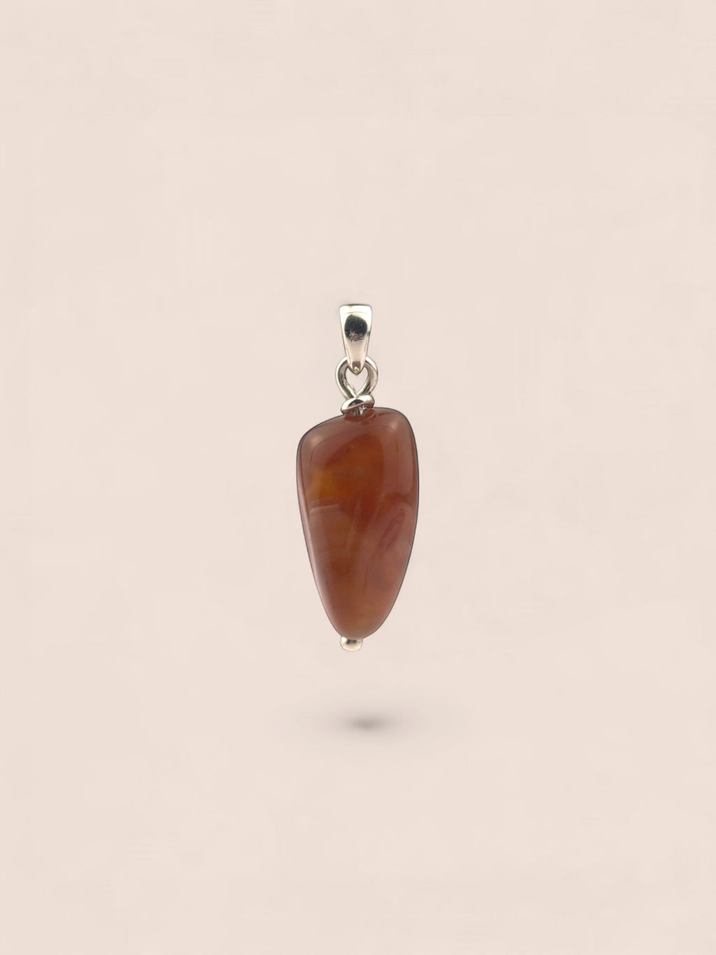 Handmade 925 sterling silver pendant with agate — Sribnyak Baroque Pearls
