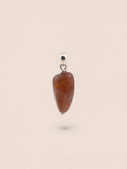 Handmade 925 sterling silver pendant with agate — Sribnyak Baroque Pearls