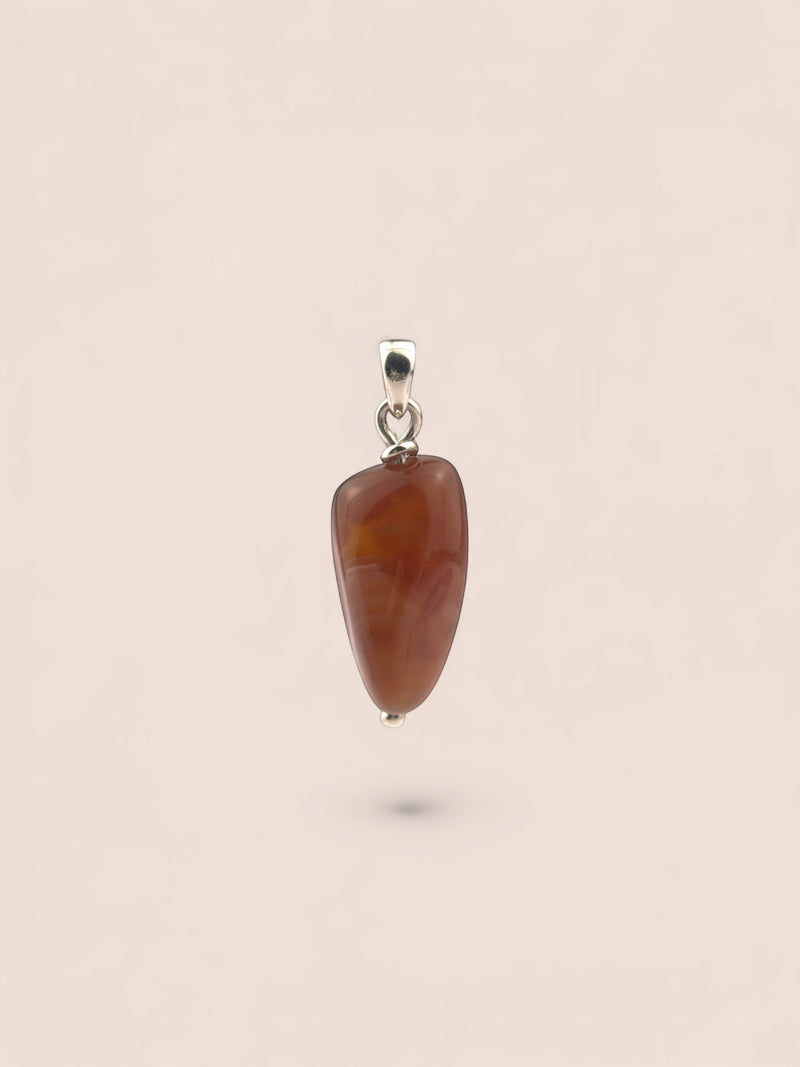 Handmade 925 sterling silver pendant with agate — Sribnyak Baroque Pearls