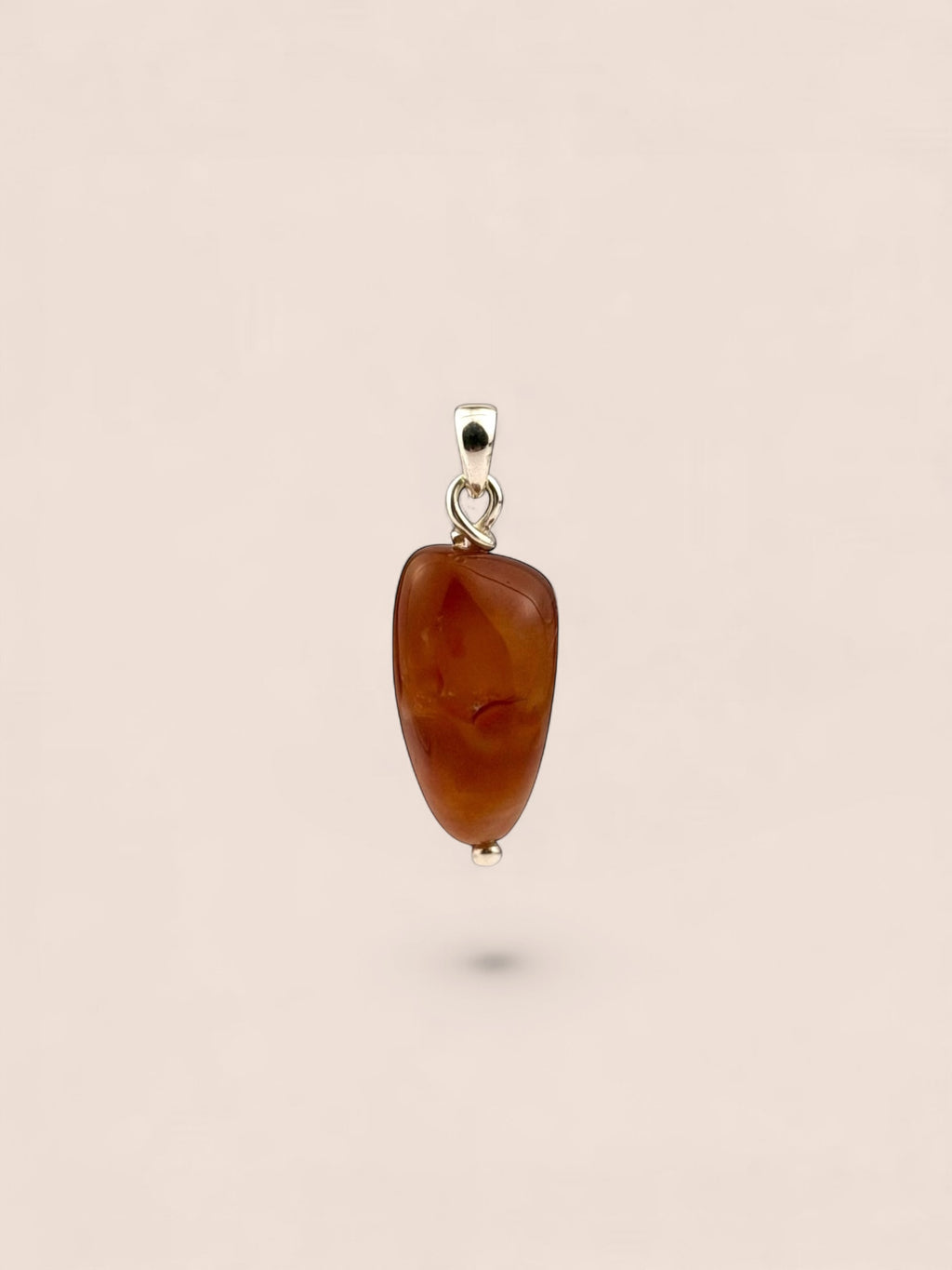Handmade 925 sterling silver pendant with agate — Sribnyak Baroque Pearls
