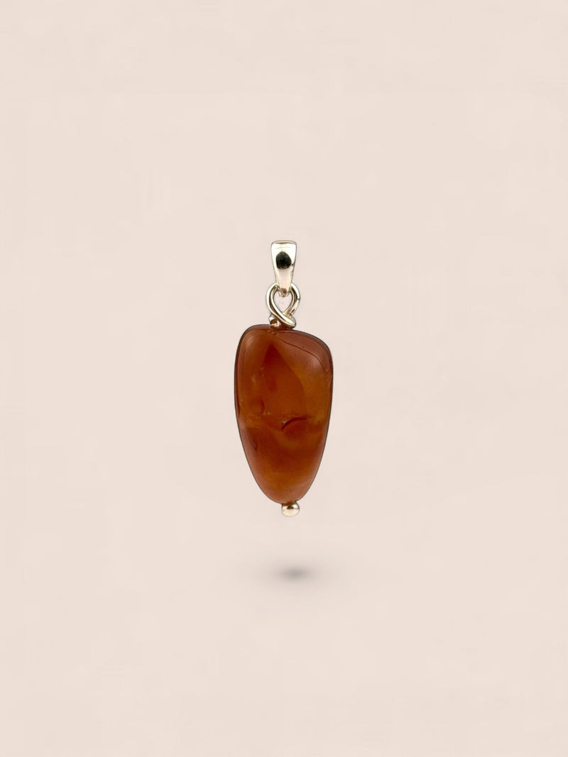 Handmade 925 sterling silver pendant with agate — Sribnyak Baroque Pearls