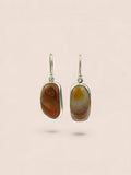Handmade 925 sterling silver earrings with agate — Sribnyak Baroque Pearls
