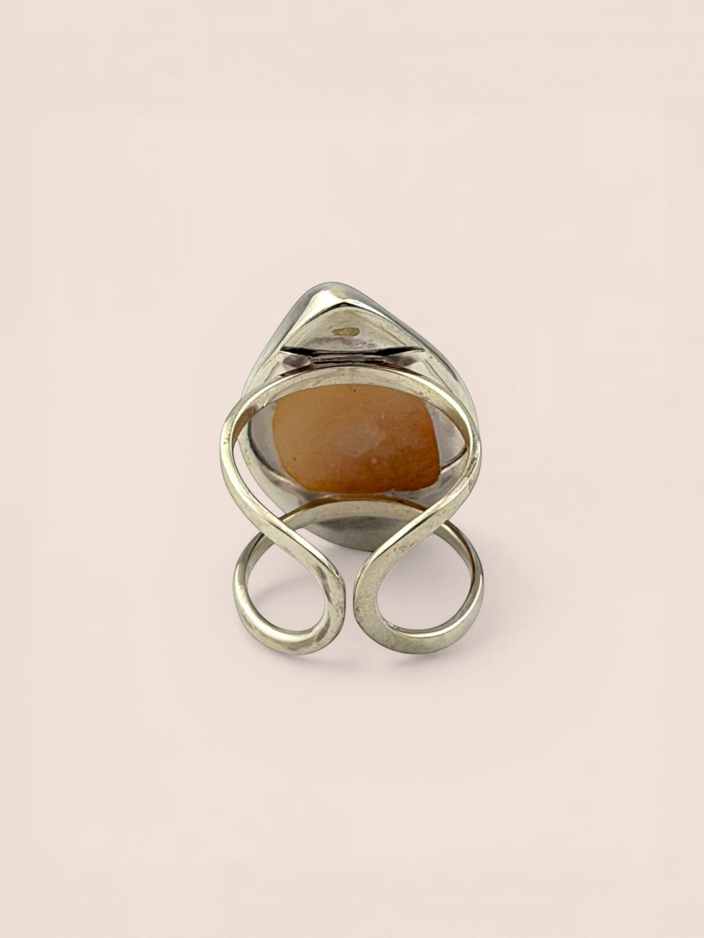 Handmade 925 sterling silver ring with agate — Sribnyak Baroque Pearls