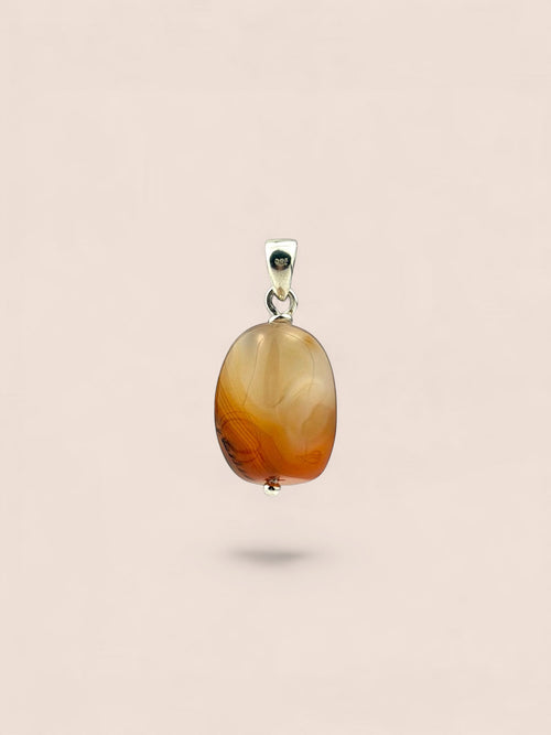 Handmade 925 sterling silver pendant with agate — Sribnyak Baroque Pearls