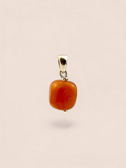 Handmade 925 sterling silver pendant with agate — Sribnyak Baroque Pearls
