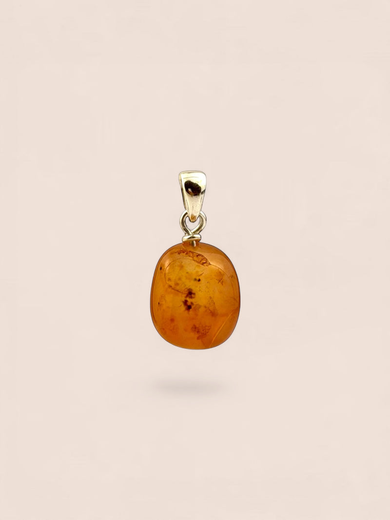 Handmade 925 sterling silver pendant with agate — Sribnyak Baroque Pearls