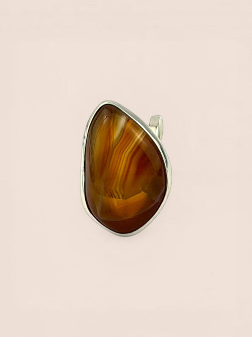 Handmade 925 sterling silver ring with agate — Sribnyak Baroque Pearls