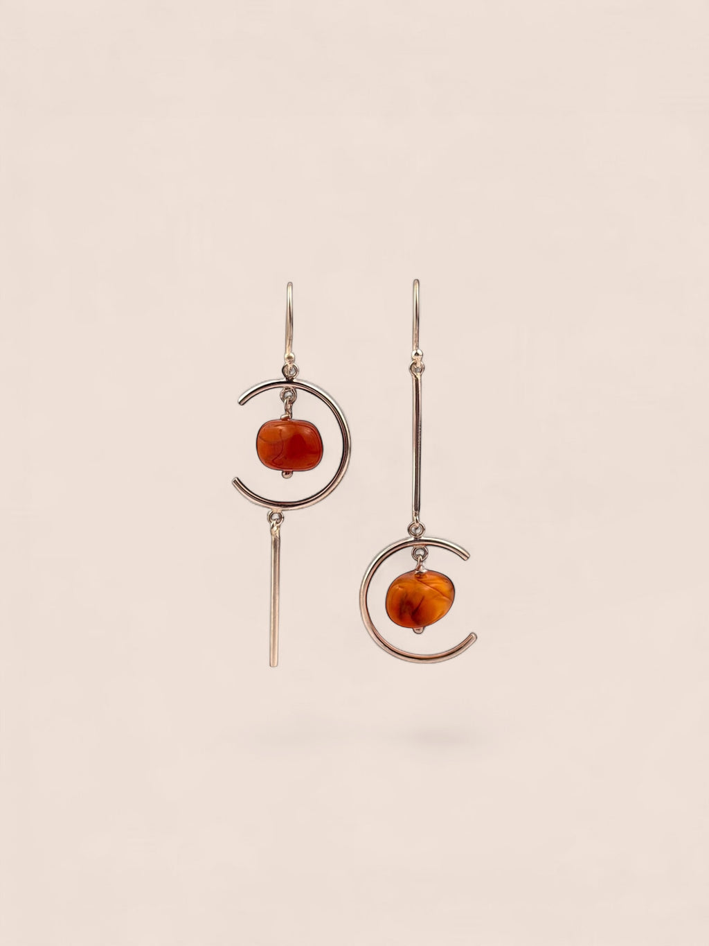 Handmade 925 sterling silver earrings with agate — Sribnyak Baroque Pearls