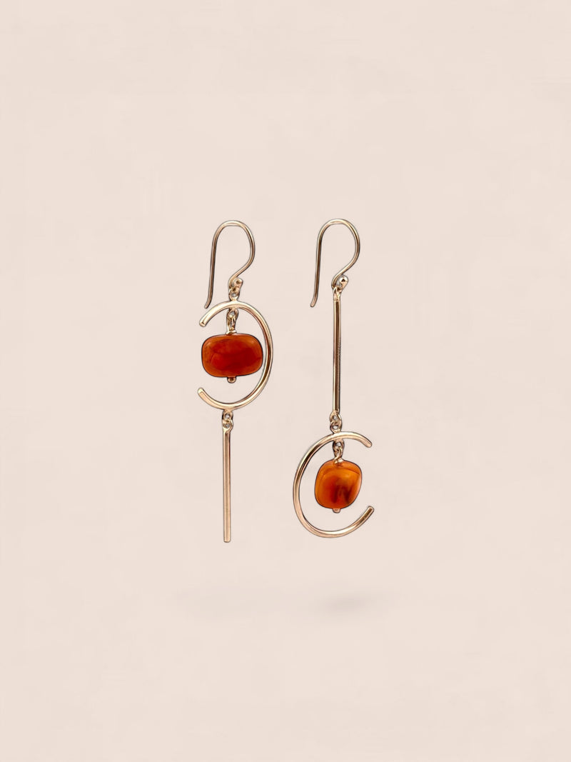 Handmade 925 sterling silver earrings with agate — Sribnyak Baroque Pearls