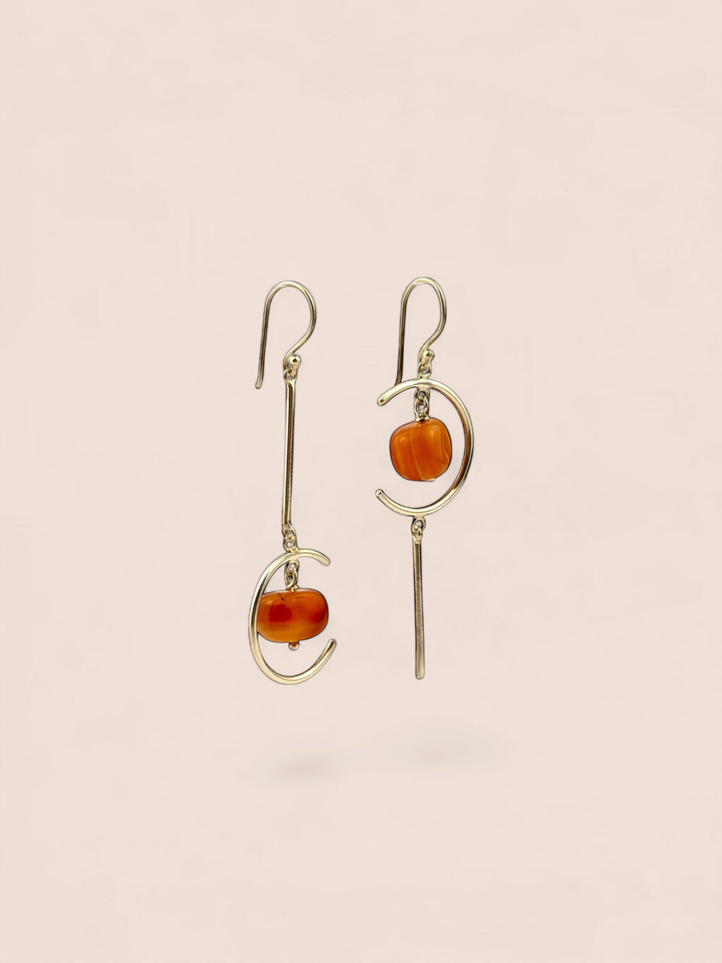 Handmade 925 sterling silver earrings with agate — Sribnyak Baroque Pearls