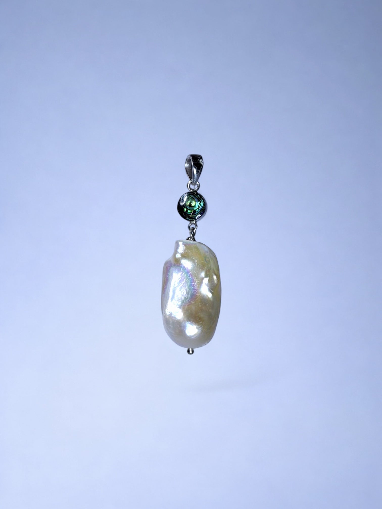 White Monica with Paua Abalone Pendant