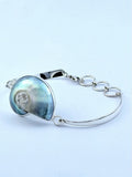 Handmade 925 sterling silver bracelet with a pearlescent nautilus shell — Sribnyak Baroque Pearls