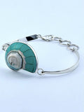 Handmade 925 sterling silver bracelet with a turquoise nautilus shell — Sribnyak Baroque Pearls