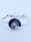 Handmade 925 sterling silver bracelet with a purple nautilus shell — Sribnyak Baroque Pearls