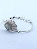 Handmade 925 sterling silver bracelet with a white nautilus shell — Sribnyak Baroque Pearls