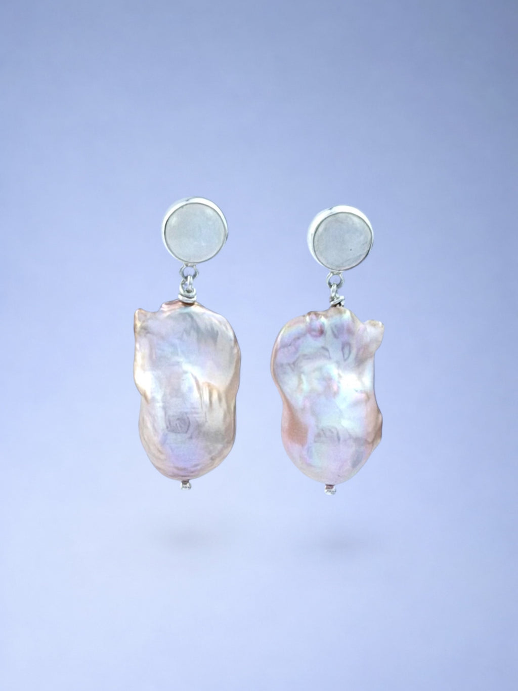 Pink Monica with Moonstone Earrings