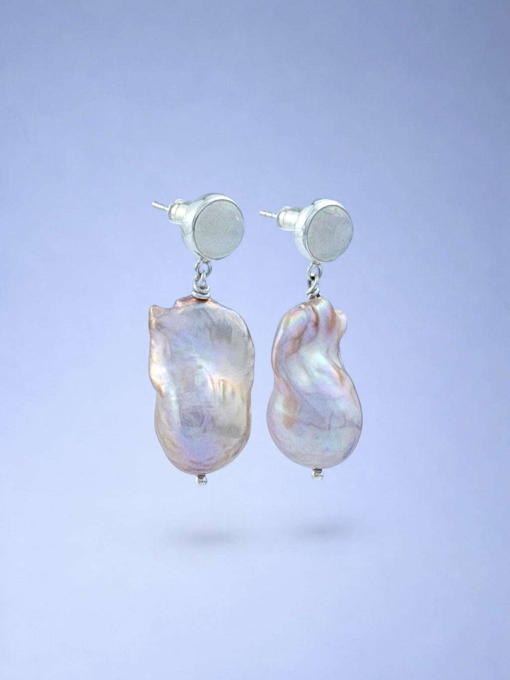 Pink Monica with Moonstone Earrings