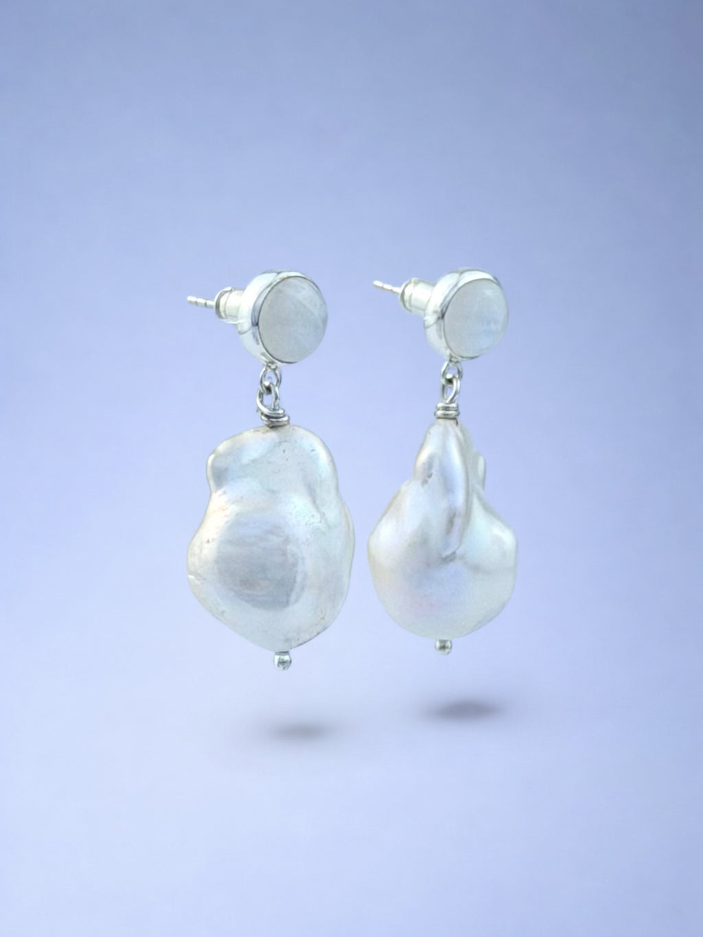 White Monica with Moonstone Earrings