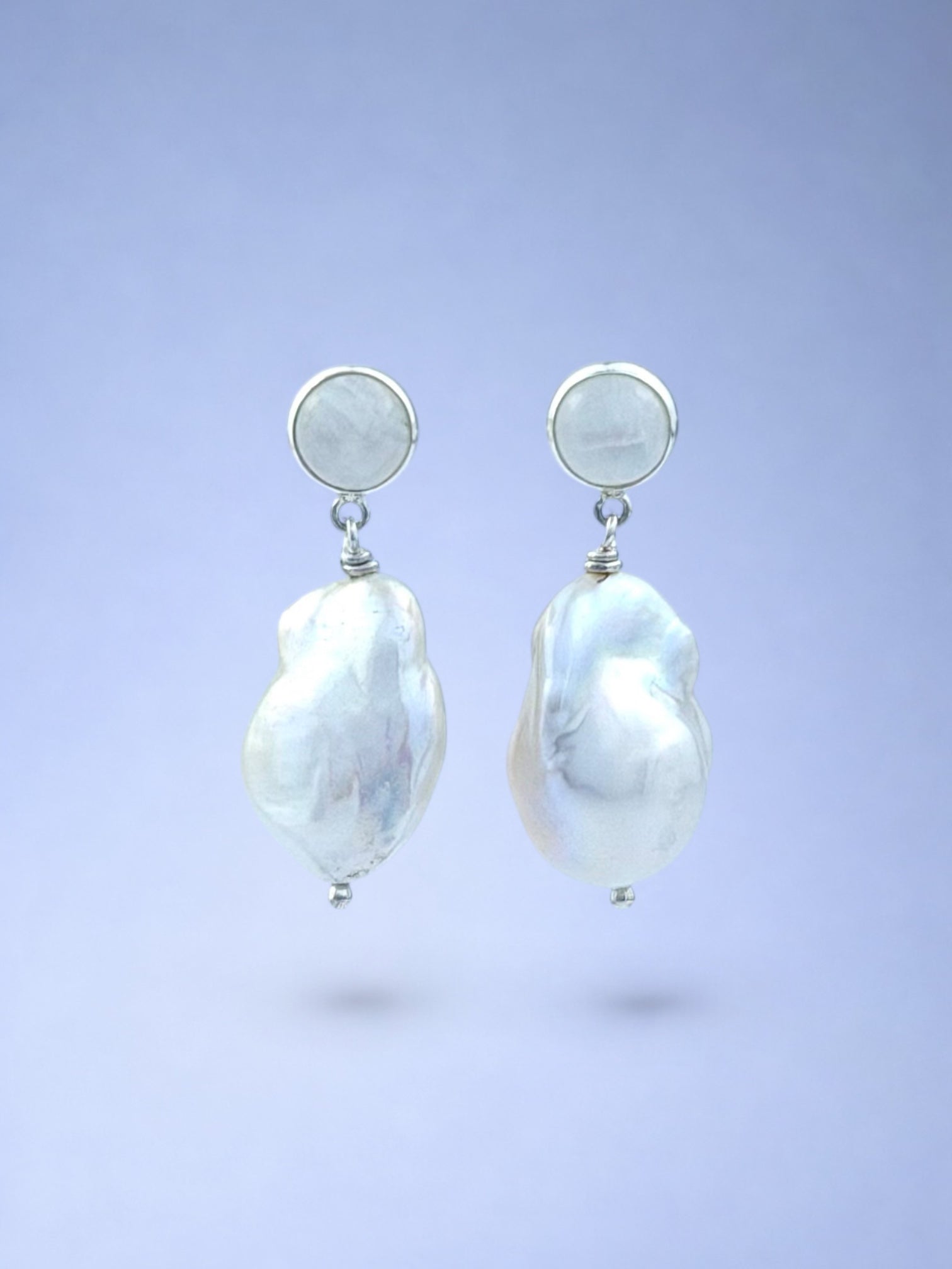 White Monica with Moonstone Earrings
