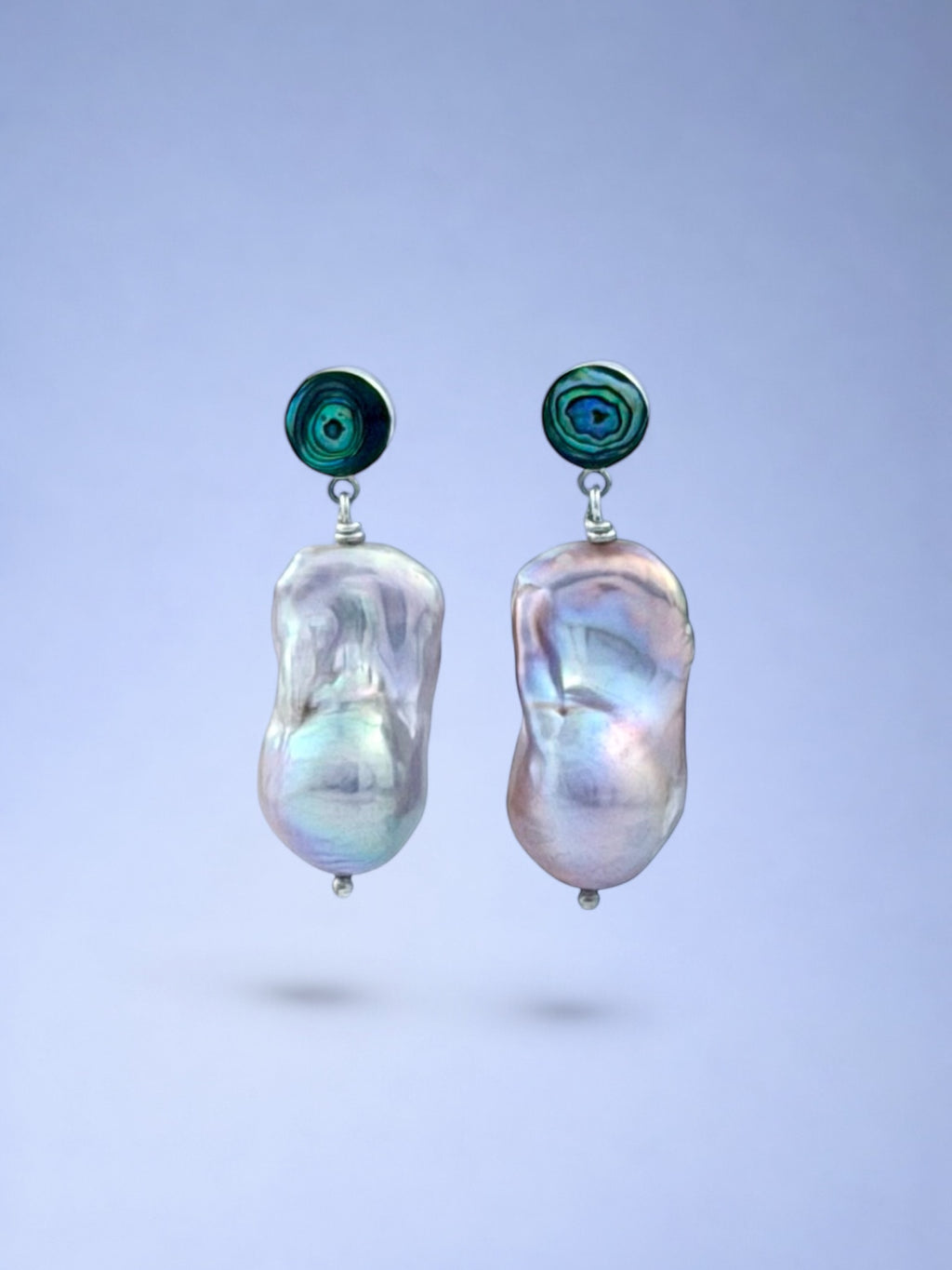 Pink Monica with Paua Abalone Earrings