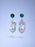 Pink Monica with Paua Abalone Earrings