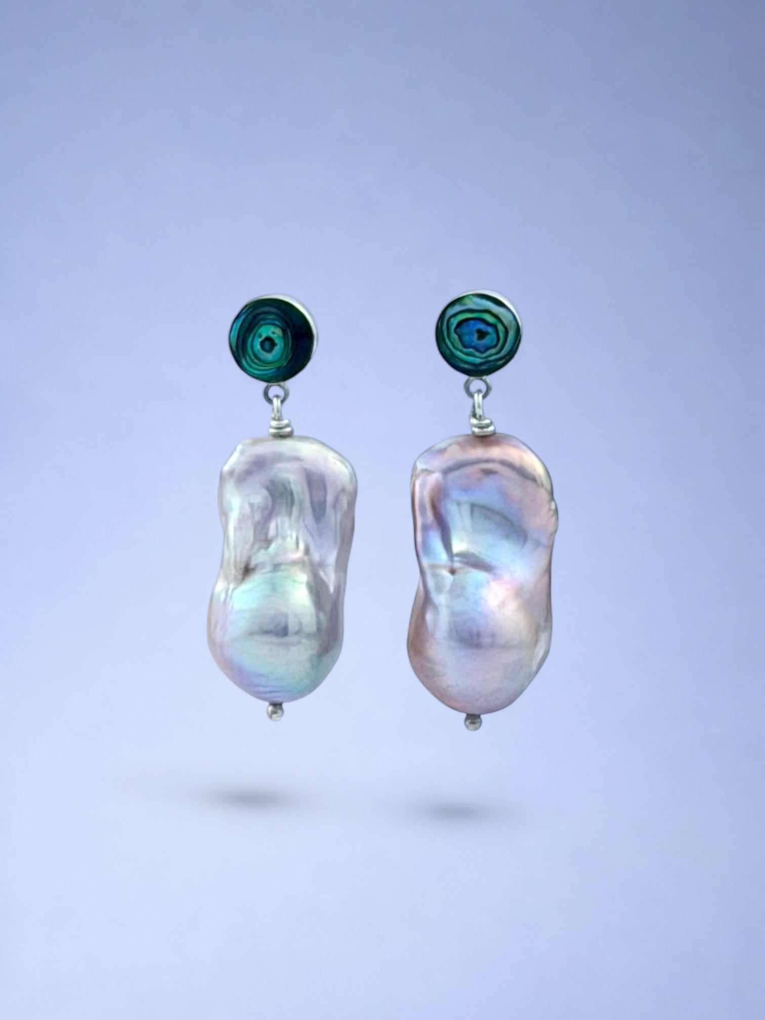 Pink Monica with Paua Abalone Earrings
