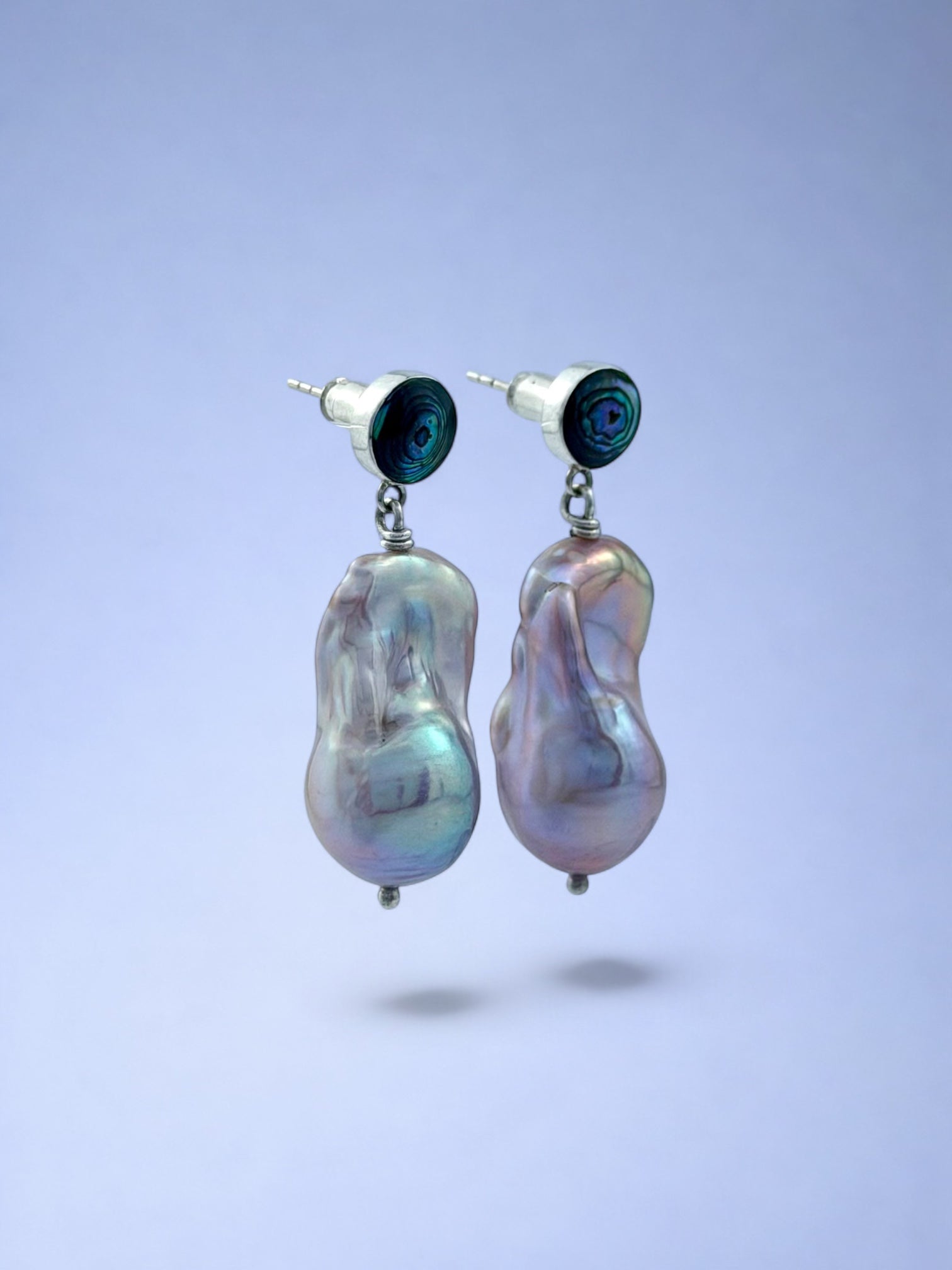 Pink Monica with Paua Abalone Earrings