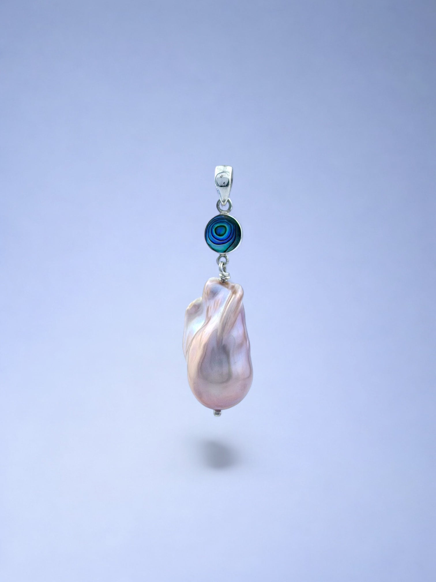 Pink Monica with paua abolone pendant