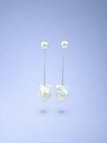 Handmade 925 sterling silver earrings with baroque pearl — Sribnyak Baroque Pearls