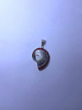 Handmade 925 sterling silver pendant with a red nautilus shell — Sribnyak Baroque Pearls