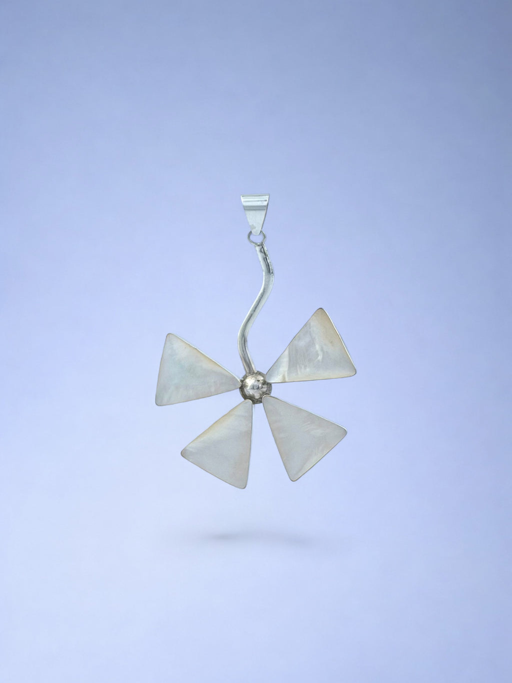 Handmade 925 sterling silver pendant with mother of pearl — Sribnyak Baroque Pearls