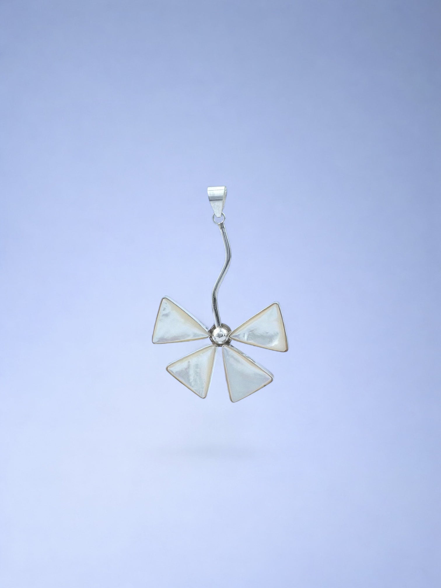 Handmade 925 sterling silver pendant with mother of pearl — Sribnyak Baroque Pearls
