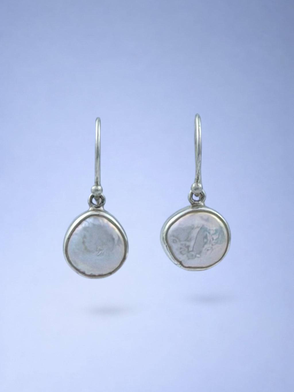 Handmade 925 sterling silver earrings with baroque pearl — Sribnyak Baroque Pearls