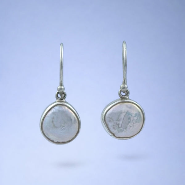 White Pearl Earrings Small