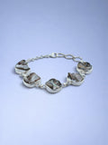 Handmade 925 sterling silver bracelet with lutraria shell — Sribnyak Baroque Pearls