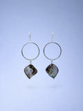 Handmade 925 sterling silver earrings with lutraria shell — Sribnyak Baroque Pearls