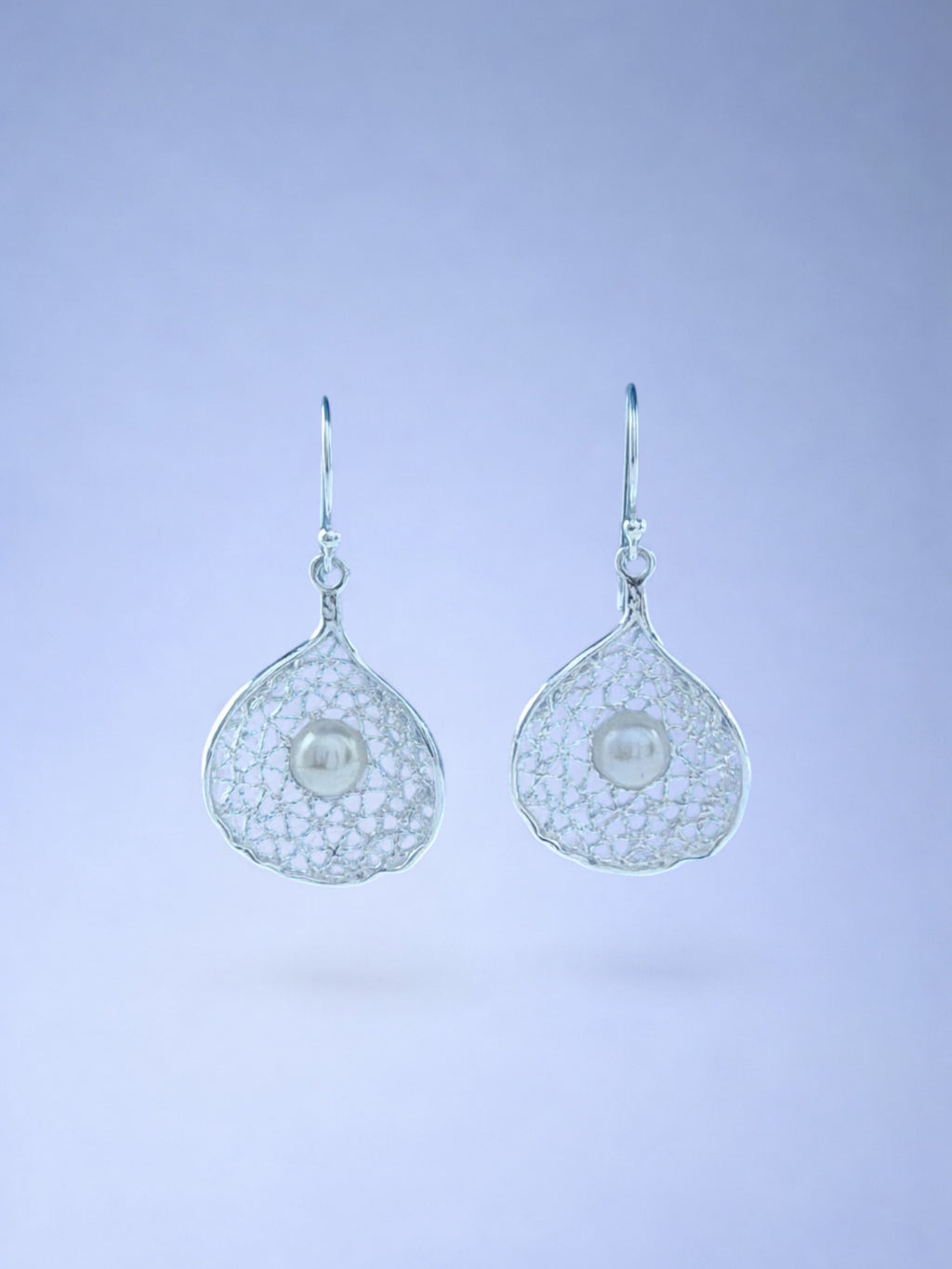 Handmade 925 sterling silver earrings with baroque pearl — Sribnyak Baroque Pearls